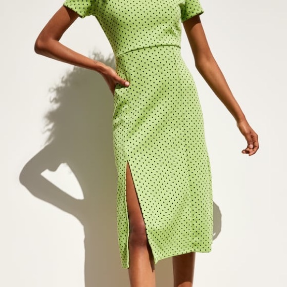 Zara Dresses & Skirts - 🔥🔥ZARA SUMMER WOVEN DOTS DRESS WITH VENT💕